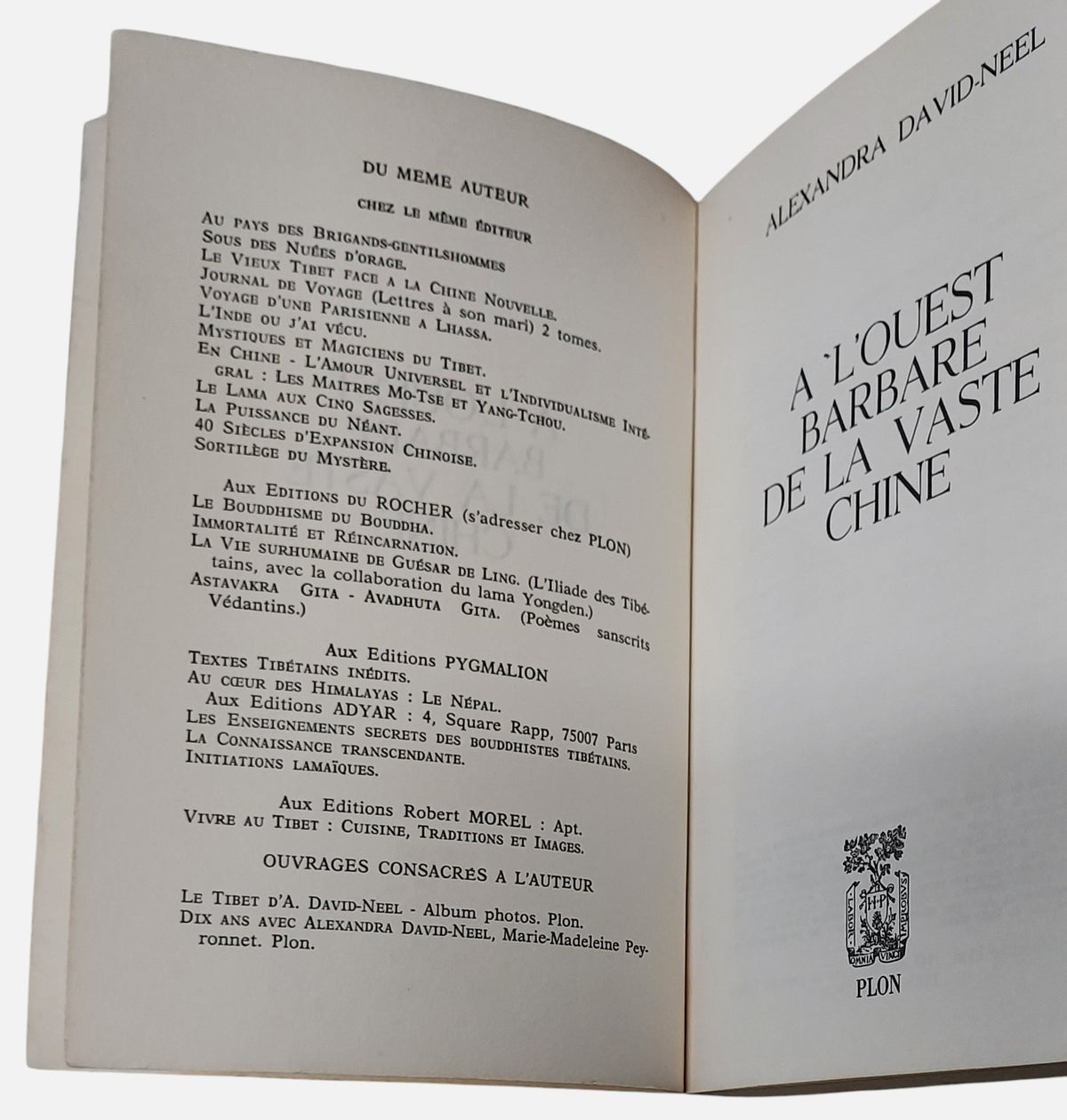 Alexandra David-Néel｜À l'Ouest barbare de la vaste Chine｜法國女探險家西藏中亞旅行文學經典｜書況如圖示